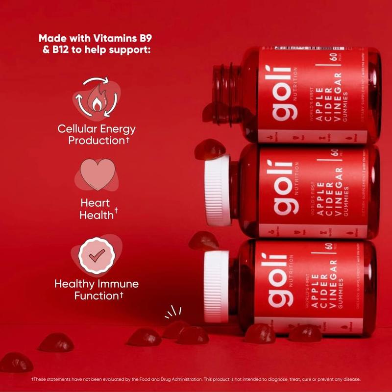 3 Bottles of Goli Apple Cider Vinegar Gummy